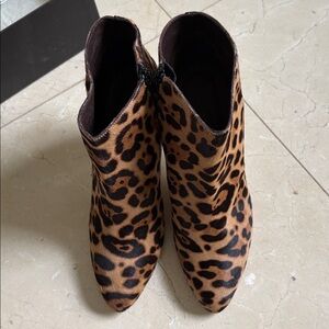 J. Crew Leopard Print Ankle Booties - Brown/Black